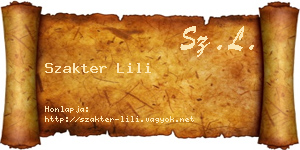 Szakter Lili névjegykártya